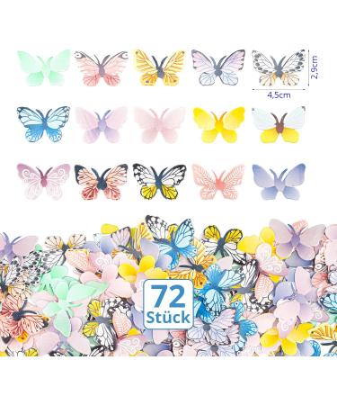 Shop Alegre Edible Butterflies 72 Decorative Cake & Muffin Toppers for Birthdays & Weddings - Buy Online on GoSupps.com