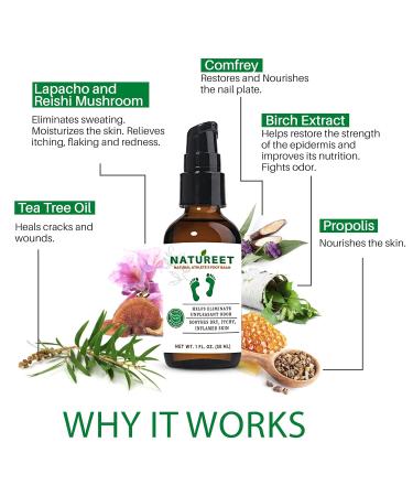 Natureet Athletes Foot Cream - Natural Anti-Itch Formula with Tea Tree Oil - 1 oz - Buy Online on GoSupps.com