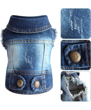 Stylish Denim Jacket Vest for Small & Medium Dogs | Pet Fashion Clothing & Summer T-Shirt Sweater - Buy Online on GoSupps.com