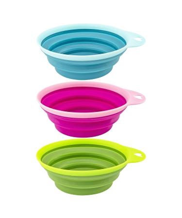 Southern Homewares Collapsible Silicone Pet Bowl Travel Set 3 Piece for Home Pets Water Feed Dorms Camping, SH-10152