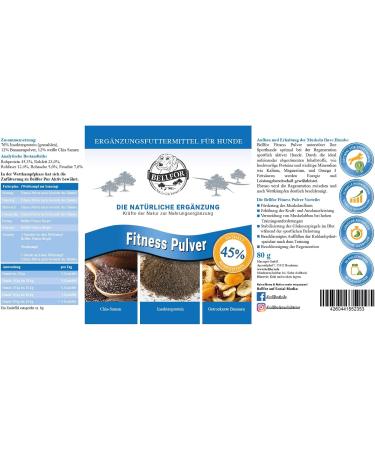 Bellfor Fitness Powder for Dogs 80g | Natural Protein Supplement for Muscle Building & Preservation | Insect Protein Amino Acids - Buy Online on GoSupps.com