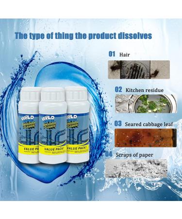 Wild Tornado Drain Cleaner - Powerful Deodorizing Chemical Powder for Pipes & Toilets (3pcs) - International Shipping Available - Buy Online on GoSupps.com