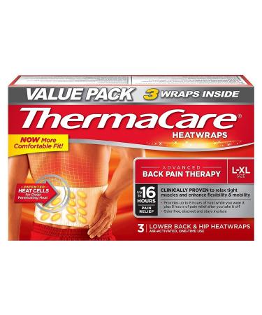 ThermaCare Lower Back & Hip Heat Wraps  Large-XL  9 HeatWraps