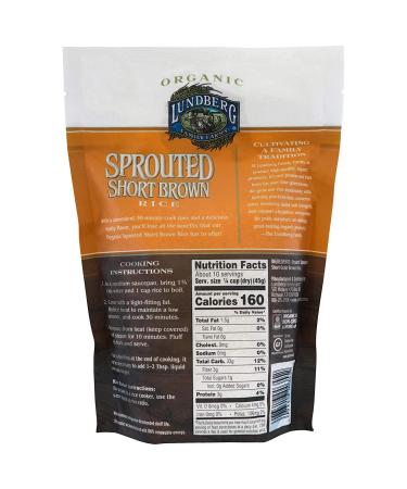 Organic Sprouted Short Brown Rice - Nutty Flavor, Gluten-Free, 100% Whole Grain, 6-Pack | Lundberg Family Farms - Buy Online on GoSupps.com