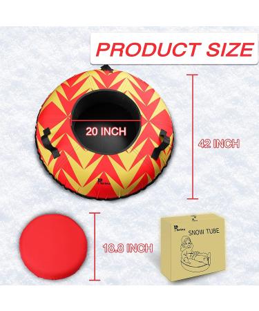 PHETEA Foldable Inflatable Snow Tube for Sledding | Heavy Duty Towable Tube for Adults | Commercial Grade | Red - Buy Online on GoSupps.com