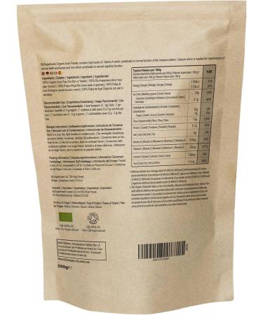 Organic Acai Berry Powder - Natural Source of Antioxidants | 500g (Pack of 1) - Buy Online on GoSupps.com