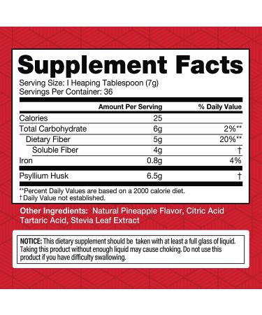 Health Plus Colon Cleanse - Natural Fiber Detox - Gluten Free Pineapple Flavor, 36 Servings - Buy Online on GoSupps.com