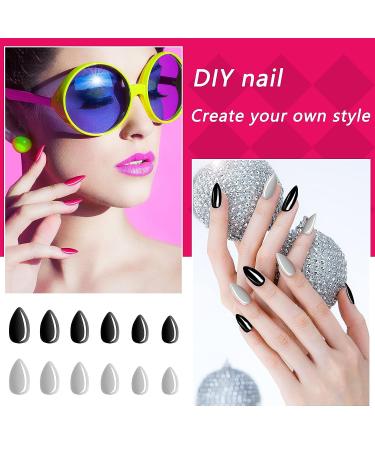 864 Short Almond Press on False Nails - Glossy Full Cover Colorful Artificial Nails for Nail Art Salon - Buy Online on GoSupps.com