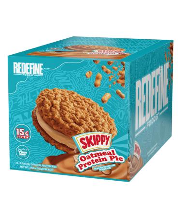 Redefine Foods Oatmeal Protein Pie SKIPPY Peanut Butter - 8 Count - 15g of Protein Per Serving - Non-GMO