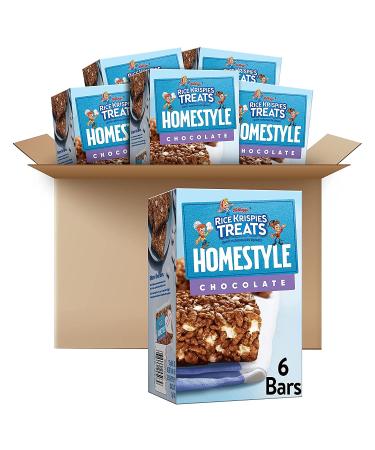 Rice Krispies Kellogg's Treats Homestyle Crispy Marshmallow Squares Lunch Box Snack 6.98oz Box Pack of 36 bars total, Chocolate, 6 Count