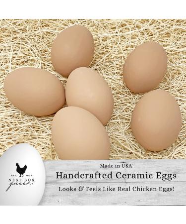 Queen Ceramic Chicken Nest Eggs - 6 Pack Brown for Nest Box Training - Buy Online on GoSupps.com
