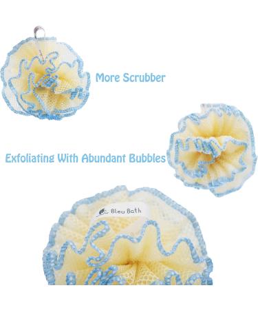 Exfoliating Body Scrubber Puff (4 Pack) | Deep Cleaning Loofah Sponge for Men & Women | Rich Bubbles & Sturdy Design - Buy Online on GoSupps.com