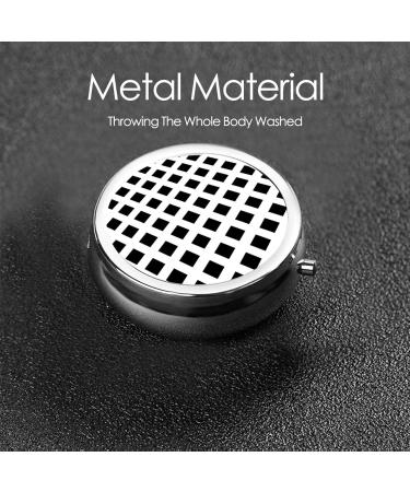 White Lines Black Plaid Portable Metal Pill Box | 3-Compartment Travel Organizer for Small Pills - Buy Online on GoSupps.com