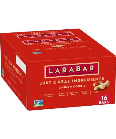 Larabar Cashew Cookie, Gluten Free Vegan Fruit & Nut Bar, 1.7 oz Bars, 16 Ct 16 Count (Pack of 1)