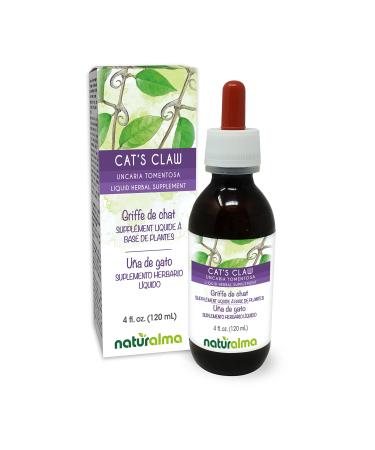 Cat's Claw (Uncaria tomentosa) bark Alcohol-Free Tincture Naturalma | 4 fl oz Liquid Extract in Drops | Herbal Supplement | Vegan | Product of Italy Alcohol-free 4 Fl Oz