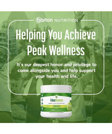 Barton Nutrition Green Apple Fiber Greens - Probiotic Formula with 30 Superfoods for Gut and Heart Health - 30 Servings - Buy Online on GoSupps.com