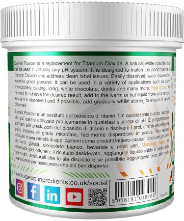 Special Ingredients Everest Powder 250g - Titanium Dioxide Replacement - Vegan Friendly, Gluten Free, Non-GMO - Kosher & Halal Certified - Buy Online on GoSupps.com