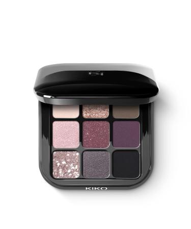 KIKO Milano Glamour Multi Finish Eyeshadow Palette 04 | Palette With 9 Eyeshadows In Different Finishes 04 Mauve Selection