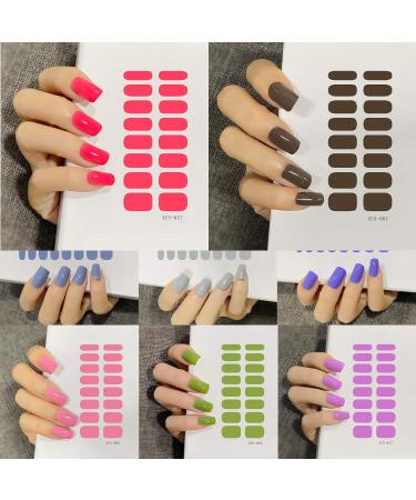 MWOOT 12 Sheets Solid Color Full Wraps Nail Stickers with Nail File - Self-Adhesive Nail Art Decals for Women - Manicure Kits for DIY Nail Decoration - Buy Online on GoSupps.com