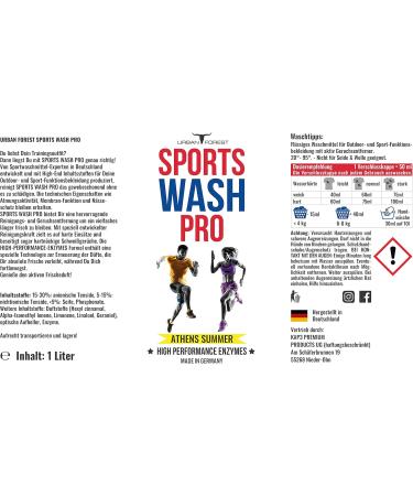 Urban Forest Sports Wash Pro - Full Detergent for Outdoor Sports & Functional Clothing with Odor Remover (1L) - Buy Online on GoSupps.com