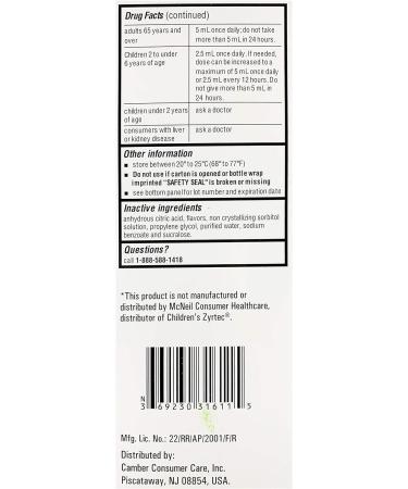 Buy CETIRIZINE Children's Oral Solution - Fast Allergy Relief for Kids - Buy Online on GoSupps.com