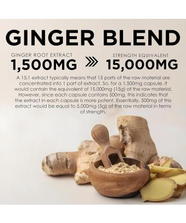 Earth BOTANIC Organic Ginger Root Extract 1500mg | High Strength 10:1 Concentrated Ginger Supplement | 120 Vegan Capsules | Non-GMO Gluten-Free | Ginger Root Capsules for Daily Wellness - Buy Online on GoSupps.com