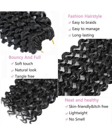 24 Inch 8 Packs Water Wave Crochet Hair for Passion Twist Braiding - Long Bohemian Spring Twist Synthetic Hair Extension (1B#) - Buy Online on GoSupps.com