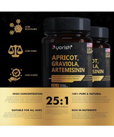 Buy Apricot 15:1 Graviola 10:1 Artemisinin 10:1 Extract Capsules - 1000 mg (120 Count) | Premium Quality International Shipping - Buy Online on GoSupps.com
