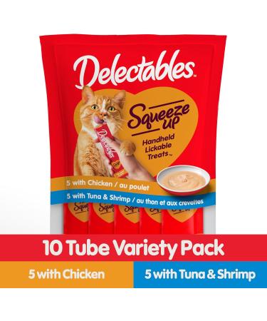 Hartz Delectables Squeeze Up Interactive Lickable Wet Cat Treats Variety Flavour 120 Count Variety Flavour 1 g (Pack of 120) - Buy Online on GoSupps.com