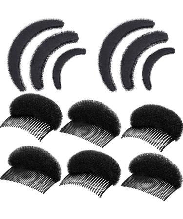 10 Pieces Bump Up Hair Accessories Volume Insert Set Styling Insert Braid Tool Bump It Up Volume Hair Comb Hair Bump Base for Women Girls (Black)