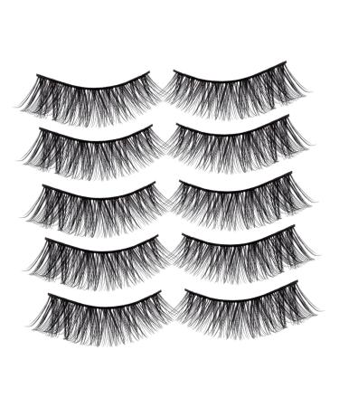 MAGICLULU 10 Pairs False Eyelashes Fake Eyelashes Fake Lashes Reusable Eyelashes Natural Lash Accessories Christmas Makeup Accessory Natural False Lashes 3d Make up Rush