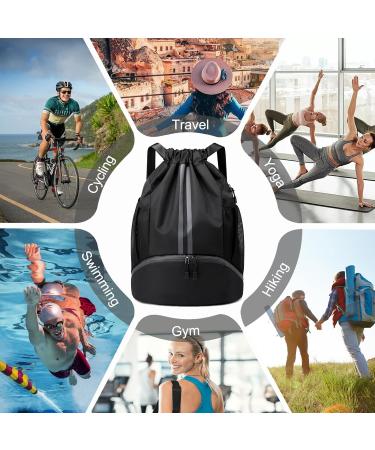 Hoedia Unisex Sports Backpack with Drawstring L - Durable & Stylish Black Gym Bag for Travel & Fitness - Buy Online on GoSupps.com
