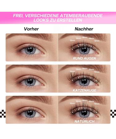 Calailis DIY Individual Eyelashes - 120 PCs D Curl Cluster Lashes for Home Application (10-16mm A12 Mix) | Shop Quality Lash Extensions - Buy Online on GoSupps.com