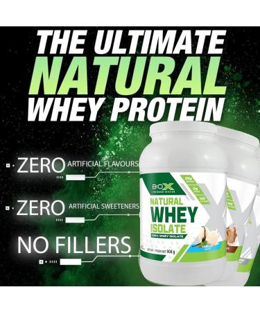 BioX Natural Whey Isolate | Unflavoured Whey Isolate Protein Powder | No Artificial Flavours or Sweeteners | 32g Protein Sugar Free Carb Free Low Lactose Protein Powder | 2LB (Unflavoured) Unflavored 908 g (Pack of 1) - Buy Online on GoSupps.com