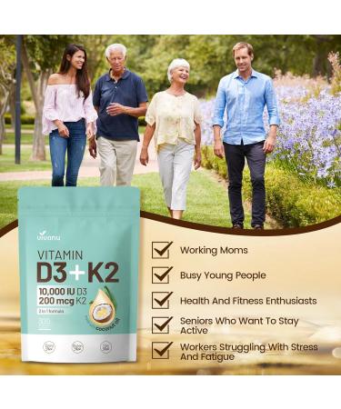 Vitamine D3 K2 10000 UI avec MK7-300 en Huile de coco vierge | Soutient l'Absorption du Calcium et la Sant des Os du Syst me Immunitaire et du C u 300 Unit (Lot de 1) - Buy Online on GoSupps.com