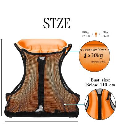 OMOUBOI Inflatable Snorkel Vest for Adults | Lightweight Buoyancy Aid for Swimming, Snorkeling, and Diving | Adjustable Leg Straps | Orange | 90-220 lbs - Buy Online on GoSupps.com