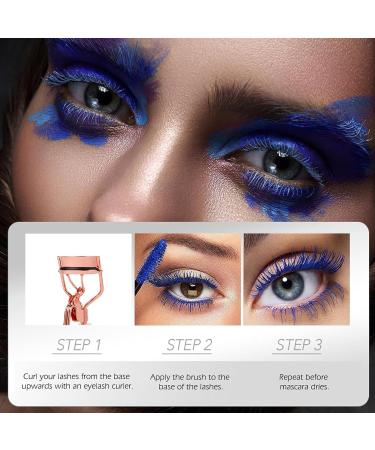 Generic Mascara for Eyelashes Coloured Mascara Waterproof Brown Mascara Voluminous Fiber False Lash Effect Tubing Mascara Volumizing Lengthening Charming Curling Eyelashes Party Stage Use Blue - Buy Online on GoSupps.com