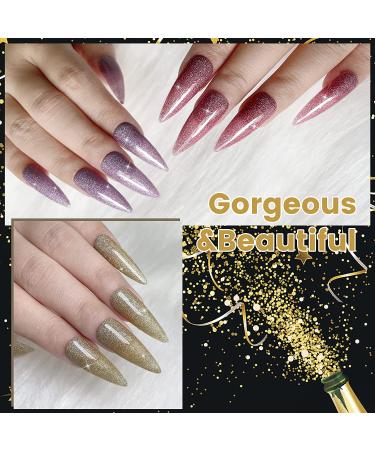 YTD Likomey Colorful Glitter Gel Nail Polish Set - 8 Pcs 6ml with Base and Top Coat - Sparkly Rainbow Manicure Kit in Lavender, Mint, Blue, Silver, Gold, Red, Pink, Green - Buy Online on GoSupps.com