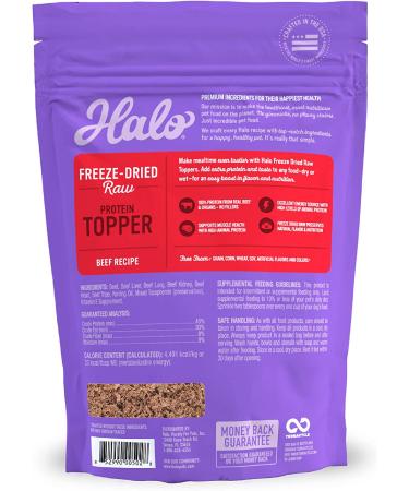 Halo Freeze Dried Raw Beef Protein Topper 3.5-OZ Bag | All Life Stages - Buy Online on GoSupps.com