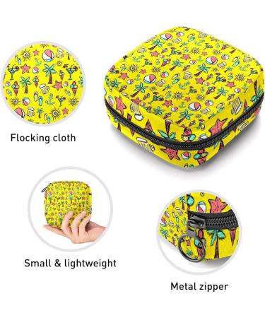 Summer Beach Sanitary Napkin Storage Bag | Menstrual Cup Pouch | Nursing Pad Holder | Portable Period Bag for Women & Teens - Multi-colored - Buy Online on GoSupps.com