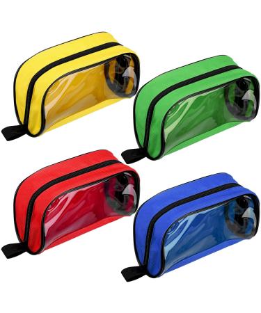 4 Pcs Empty First Aid Bag Color Coded First Aid Medical Kit Accessory Pouches Zippered Medical Bag Organizer Storage Medical Pouch Case with Transparent Window for Medical Supplies Travel 4 Colors