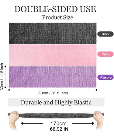 African Exfoliating Net Sponge Set - 31.5 Inch Loofah Body Scrubber for Shower - Women Men Skin Smoother - Daily Use (Pink Black Purple) - Buy Online on GoSupps.com
