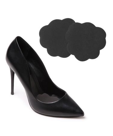 Foot Petals Women's Scalloped Ball of Foot Cushions Long Lasting Pain Relief High Heel Insert Metatarsal Pads to Prevent Sliding Black One Size