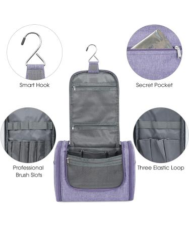 WANDF Large Hanging Toiletry Wash Bag - Purple Organizer for Men and Women | Travel Makeup Cosmetic Case - Buy Online on GoSupps.com
