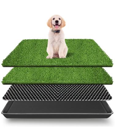 VKMUOI Dog Grass Pads with Tray Fake Grass for Dogs to Pee On Artificial Potty Grass with Tray for Outdoor-Indoor Litter Box for Puppy Potty Training Collect Pets Pee