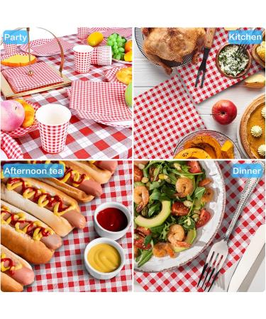Gatherfun Disposable Red Gingham Paper Napkins (50 Count) - Red Plaid Design - Pack of 1 - Buy Online on GoSupps.com