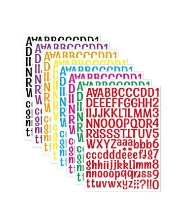 8 Sheets Letter Stickers  1008 Alphabet Stickers 1 inch Vinyl Self-Adhesive Sticker Letters  Black Alphabets ABC Stickers  for DIY Mailbox House Numbers  Scrapbooking Embellishments & Decorations A4 Sticker