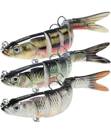 TRUSCEND Fishing Lures for Bass Trout Multi Jointed Swimbaits Slow Sinking Bionic Swimming Lures Bass Freshwater Saltwater Bass Lifelike Fishing Lures Kit A1-5.50.95oz - Buy Online on GoSupps.com