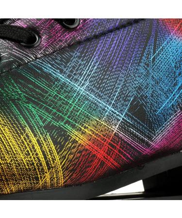High-top Unisex Lightning Pattern Roller Skates | Double Row Four Wheels | Ideal for Beginners | Black with Flash Wheel - Size 43 - Buy Online on GoSupps.com
