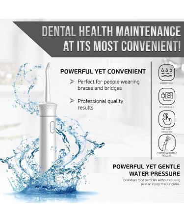 Travel Water Flosser - Portable Oral Irrigator for Deep Teeth & Braces Cleaning | Cordless & Compact for Travel | International Shipping Available - Buy Online on GoSupps.com